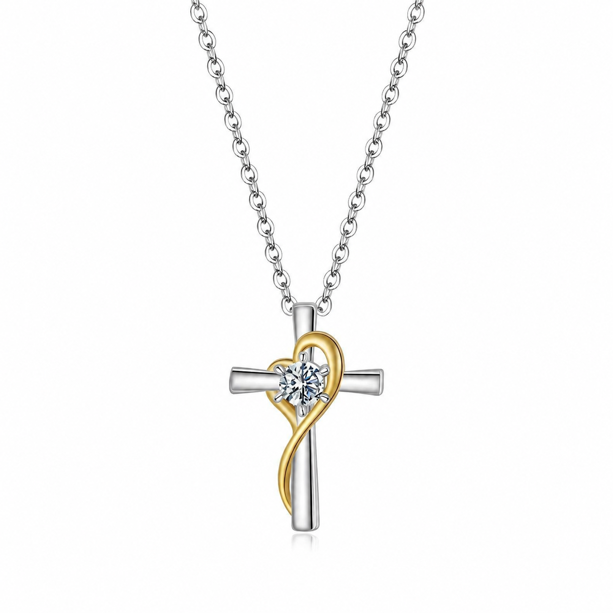silver cross necklace