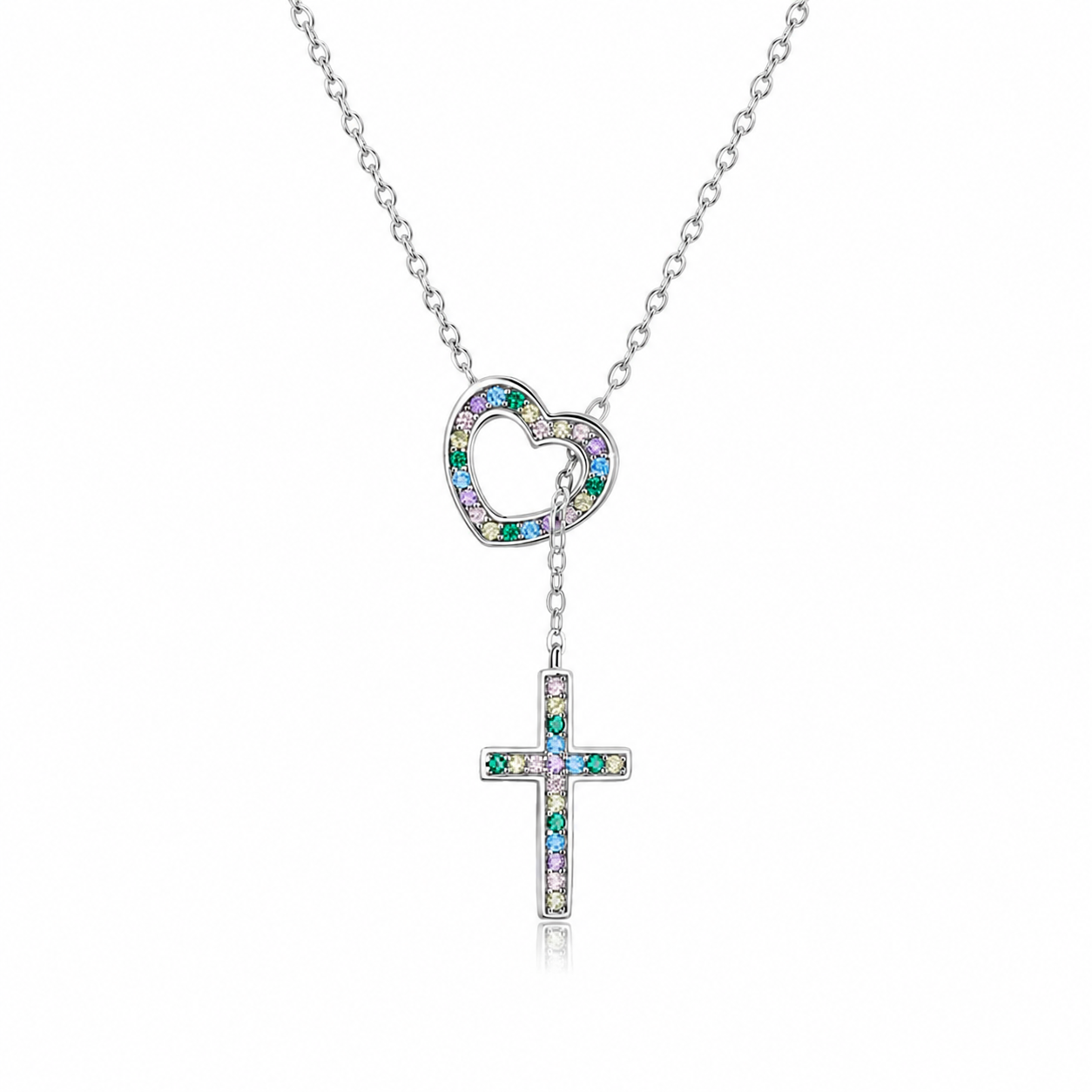 rainbow cross necklace