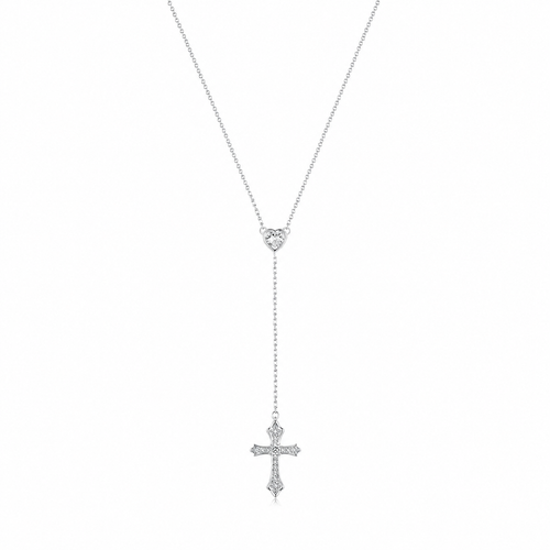 cross necklace with heart