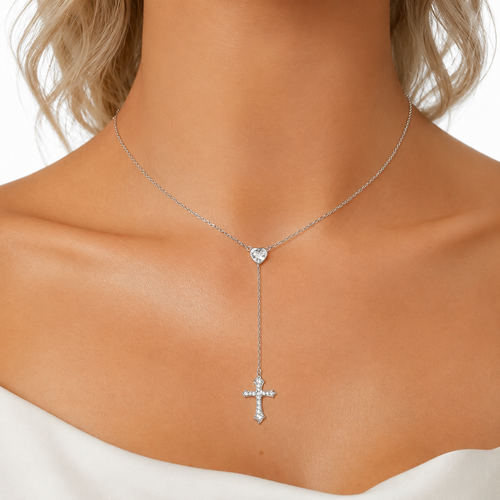 heart cross pendant necklace