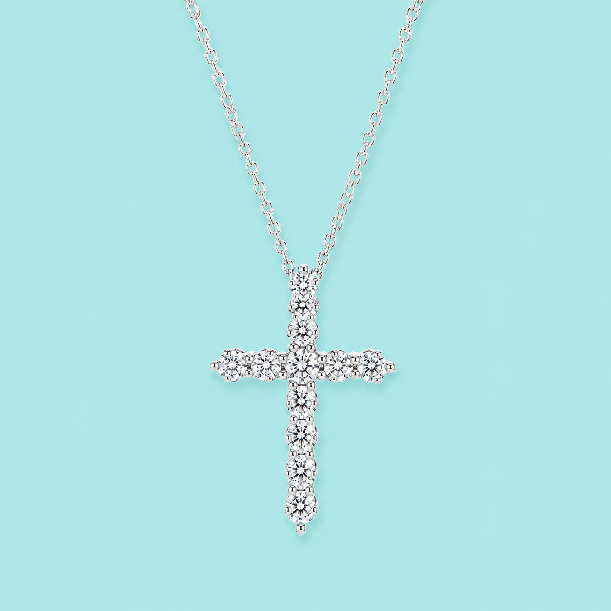 women's cross necklace silver