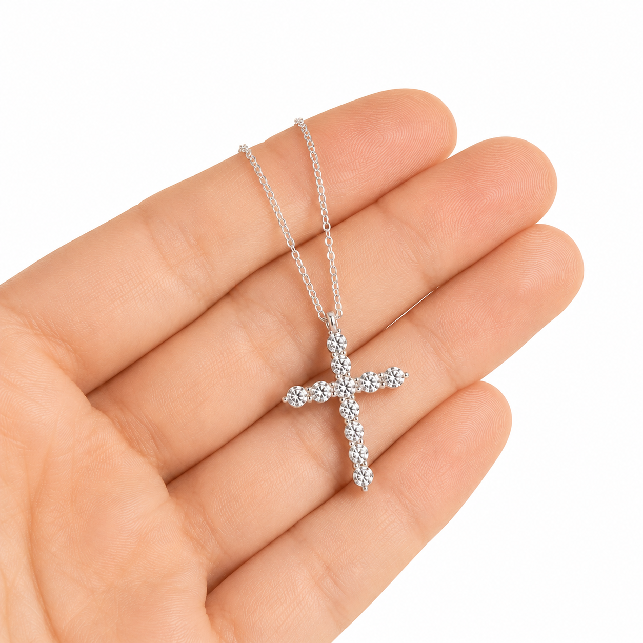 silver cross necklace for women