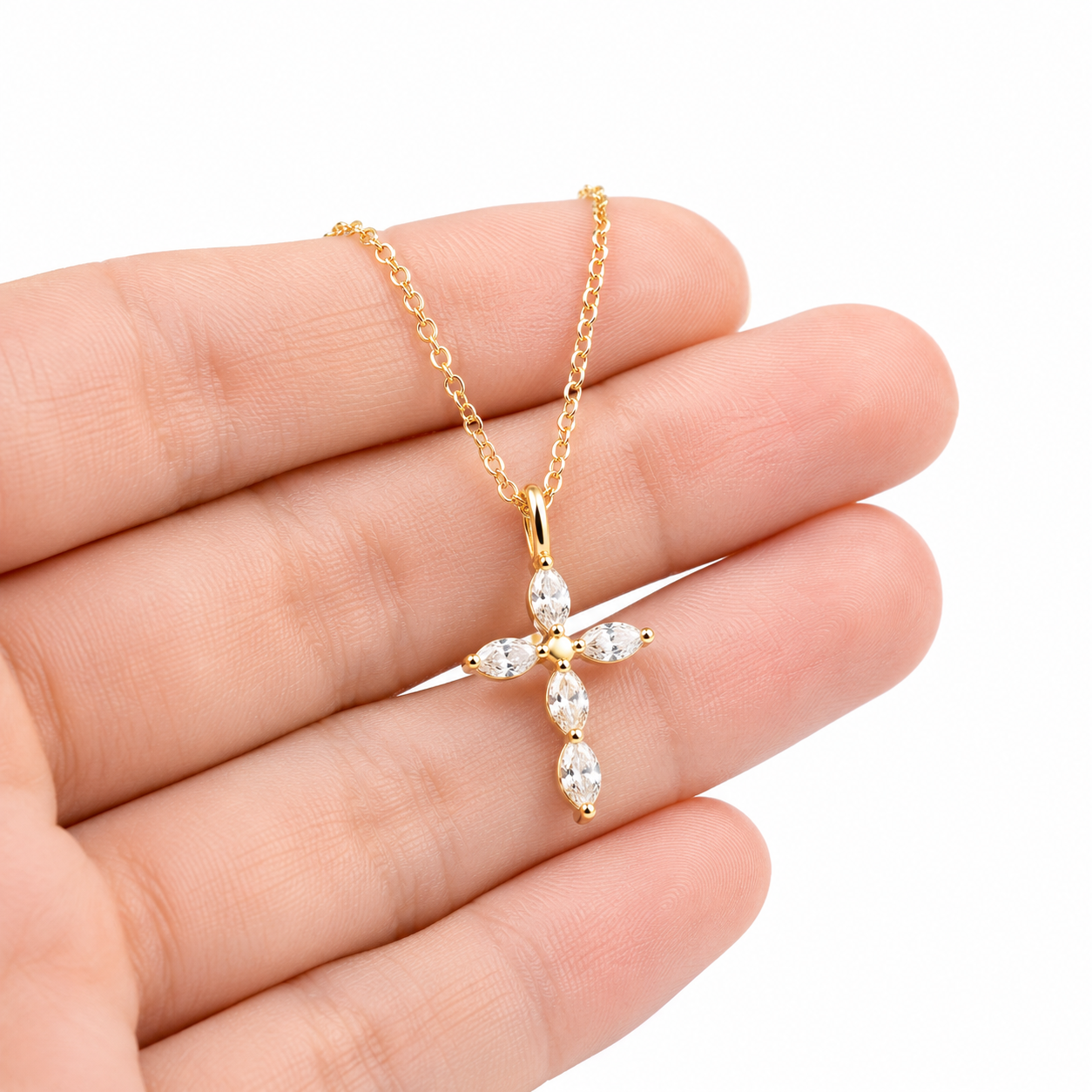 gold christian necklace for women