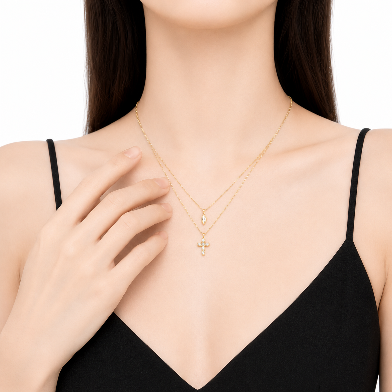 silver cross pendant for women