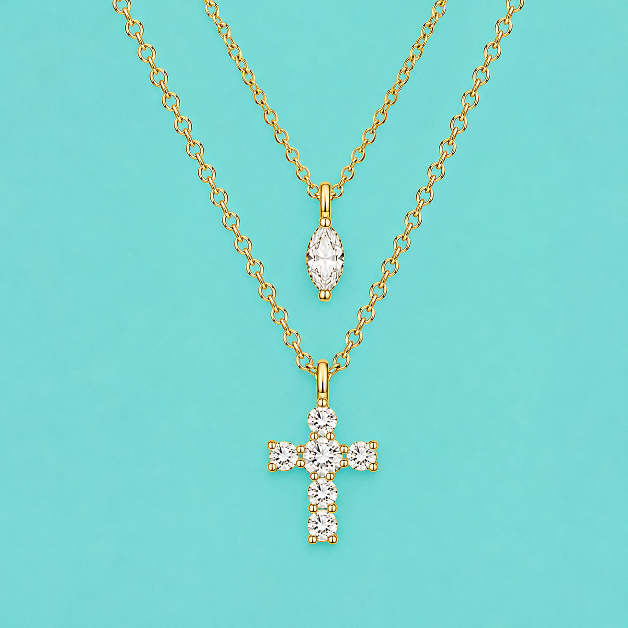 cubic zirconia cross necklace