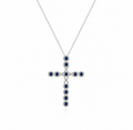 blue zircon cross necklace