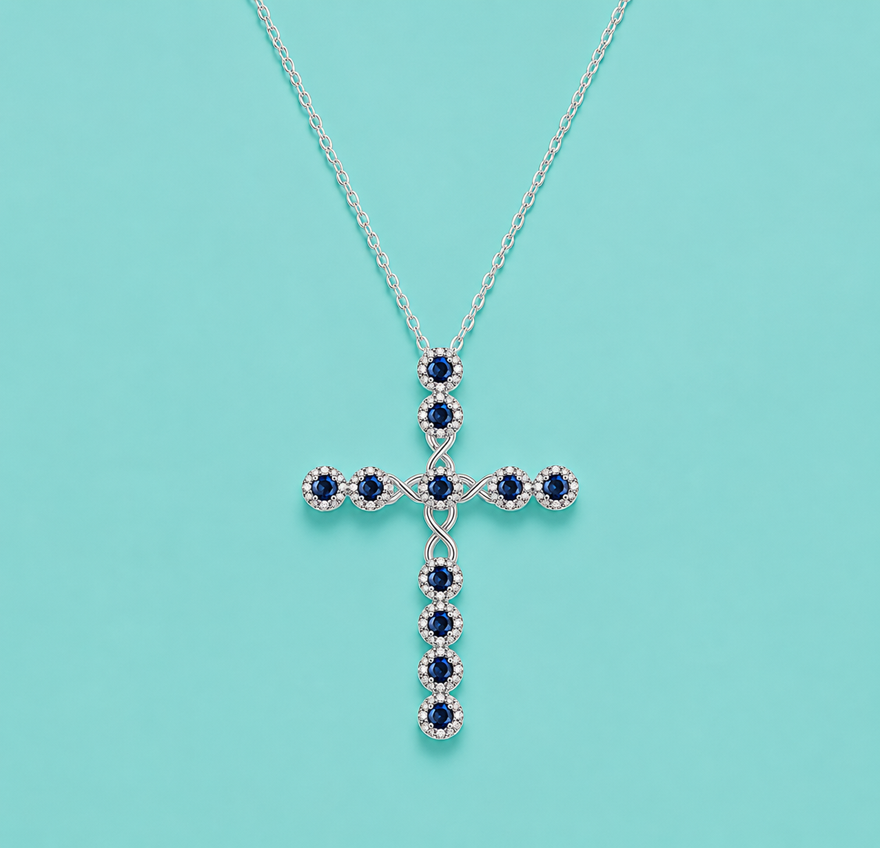 sapphire cross necklace