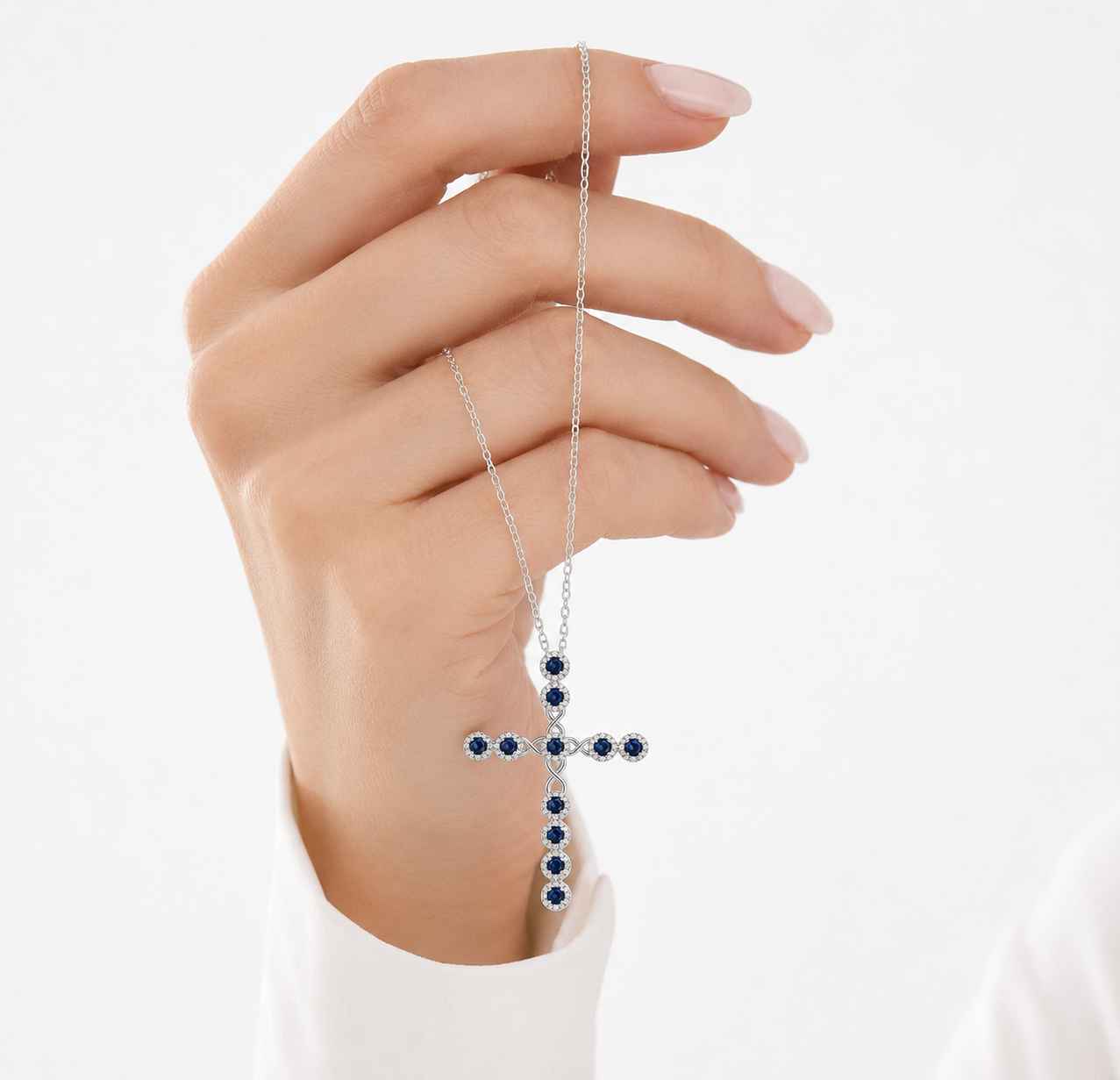 sterling silver blue cross pendant