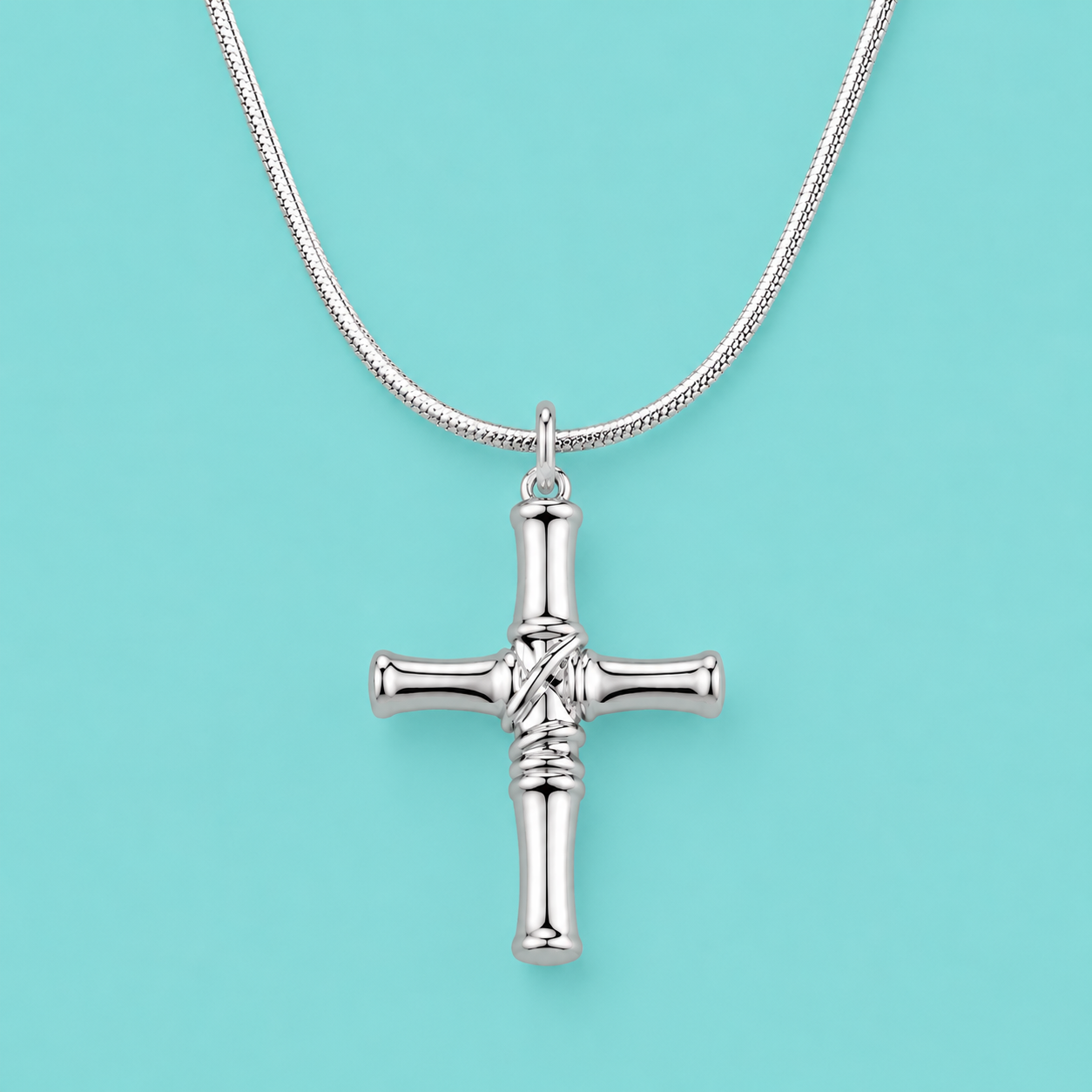 snake chain cross necklace