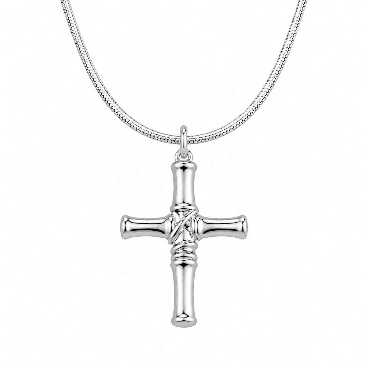 minimalist silver cross necklace