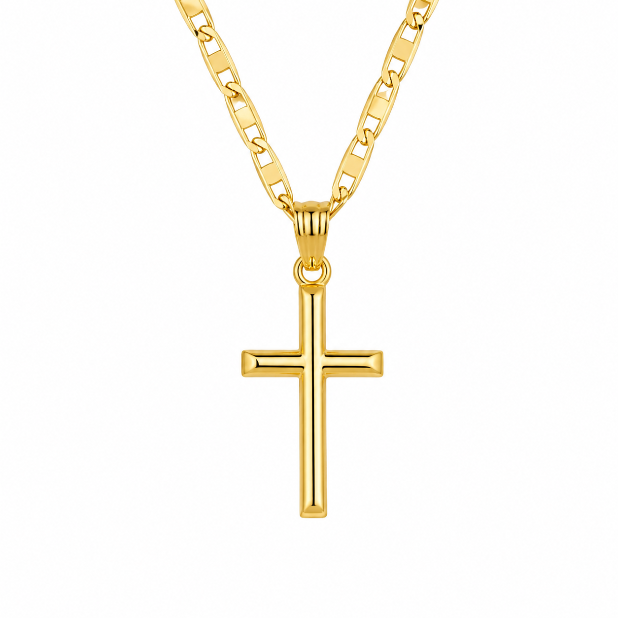 gold cross pendant necklace