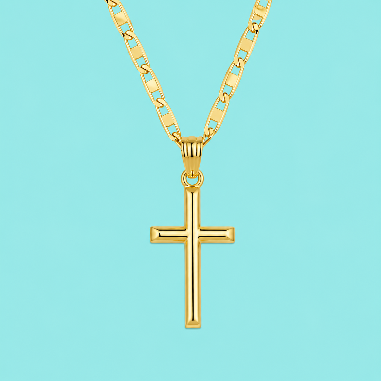 gold plated cross necklace