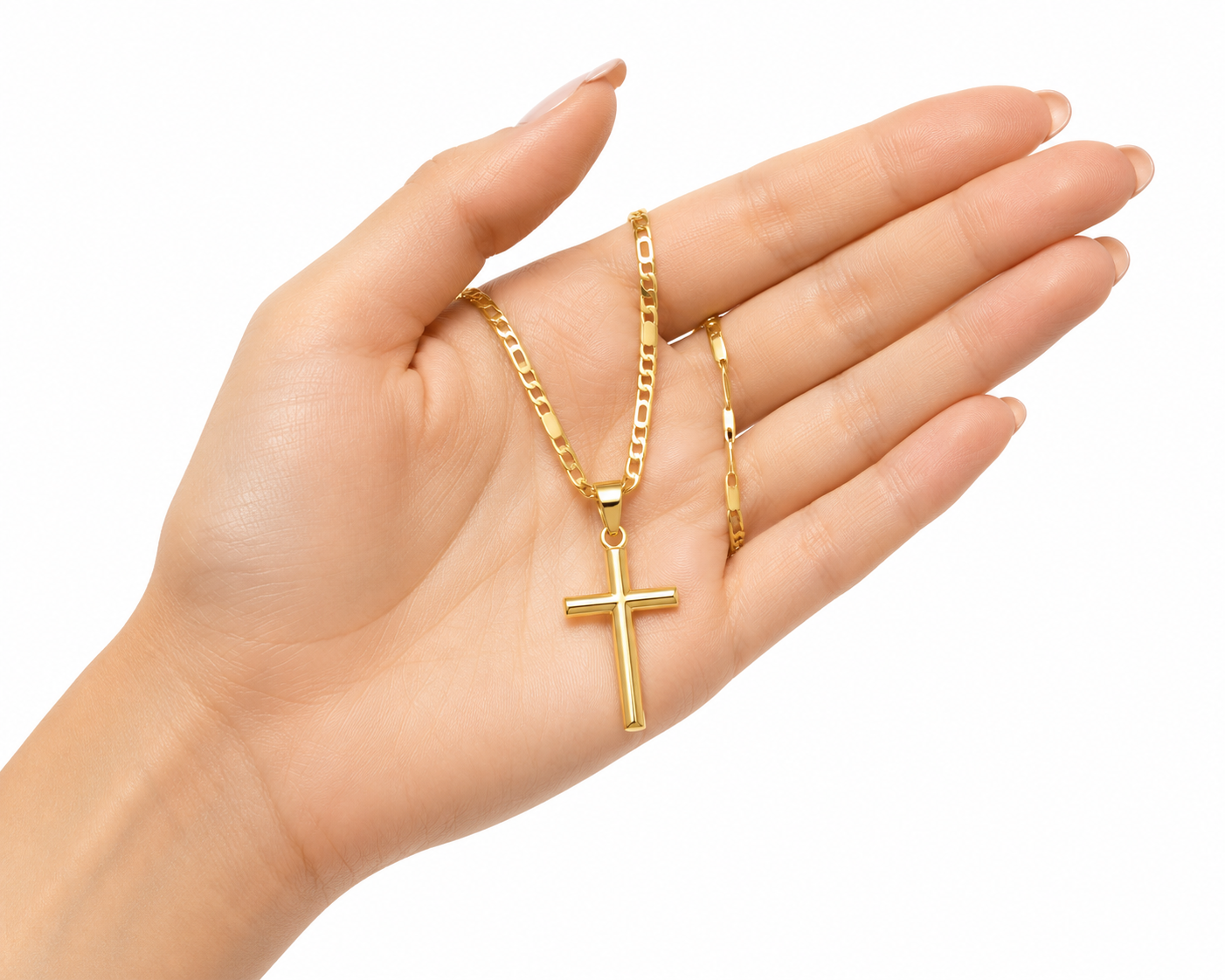 figaro chain cross necklace