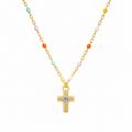 colorful cross necklace