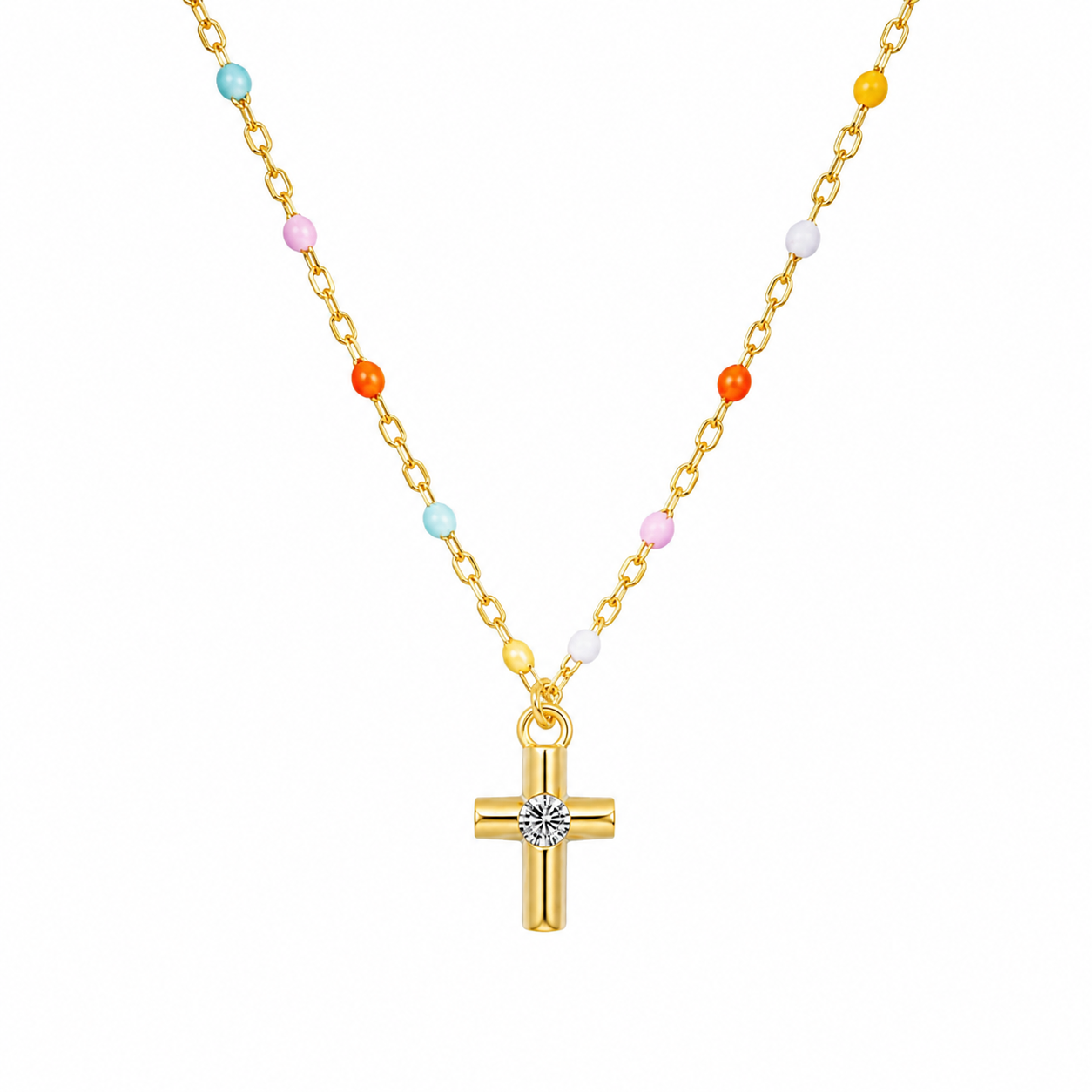 colorful cross necklace