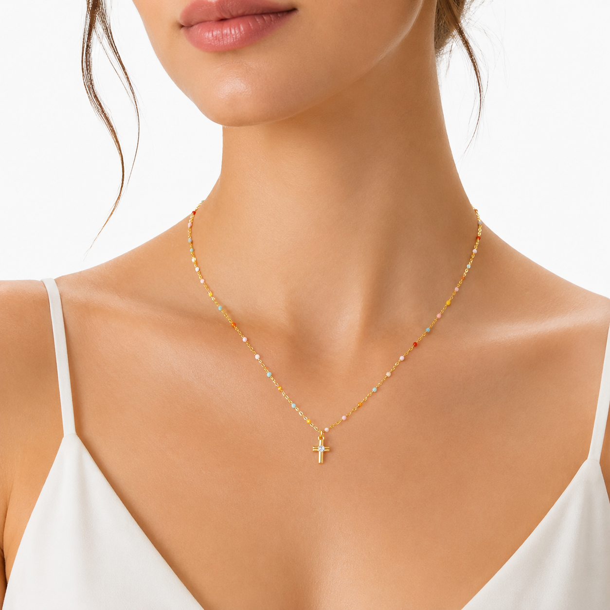 enamel bead necklace