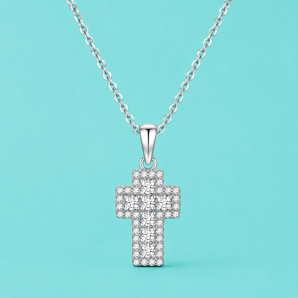 iced out cross necklace women