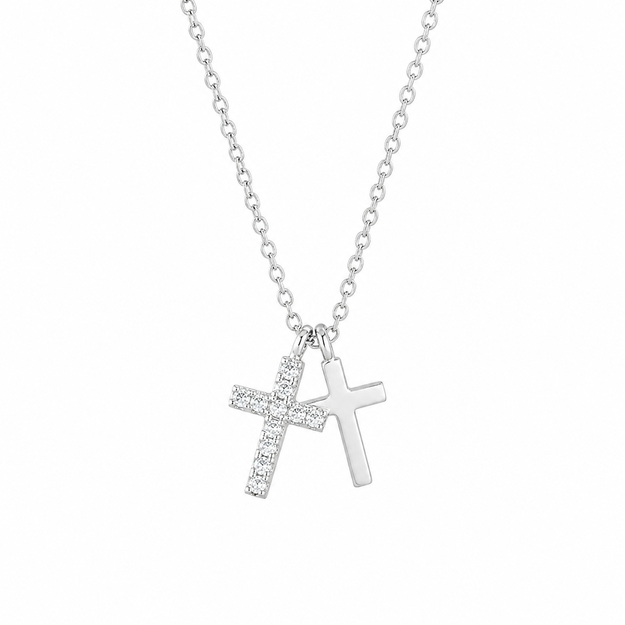 layered cross necklace