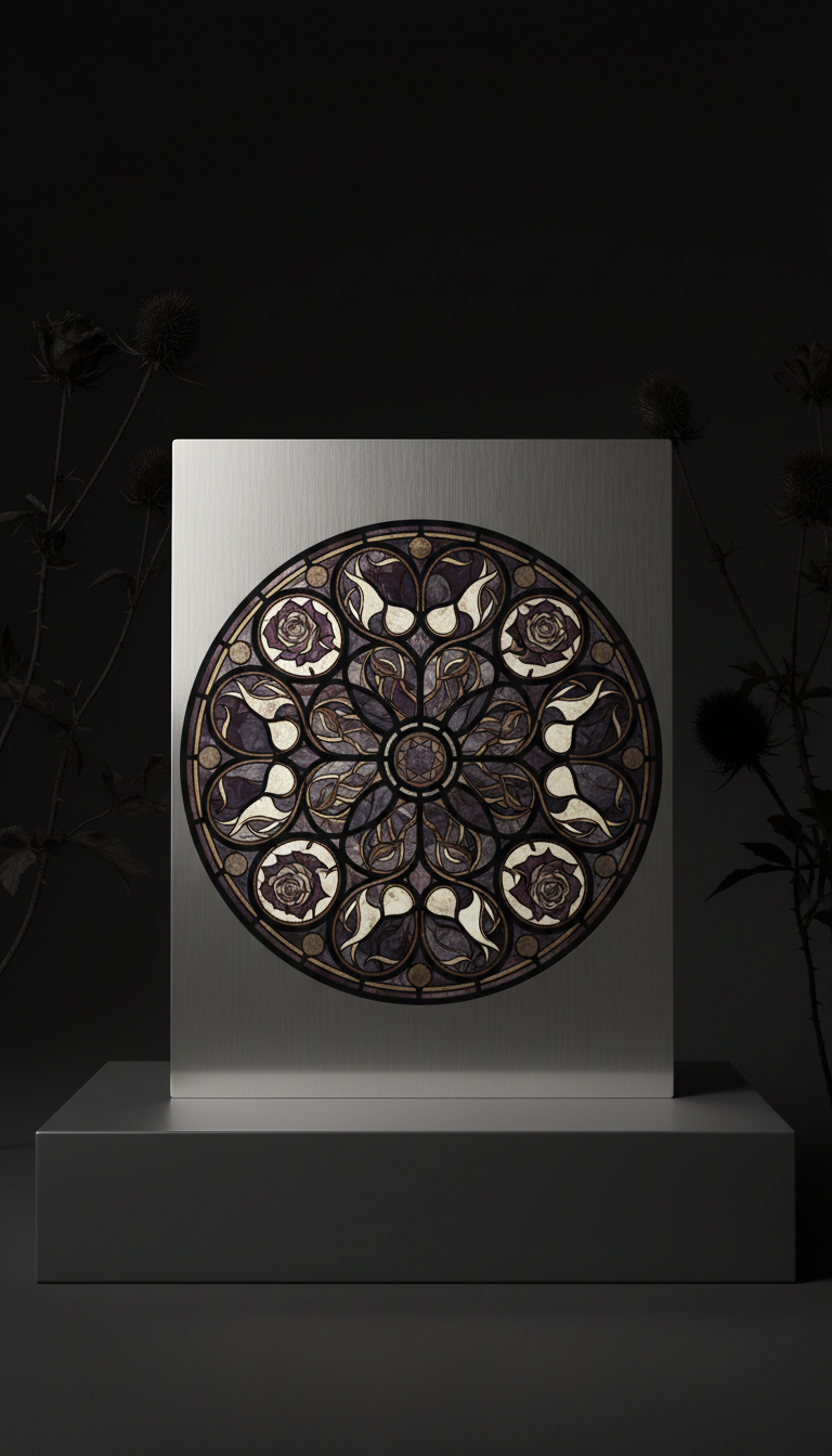 Gothic Botanical Brushed Metal Print