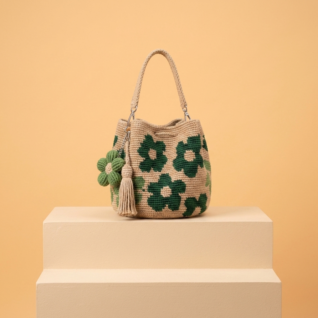 Handmade Crochet Flower Bag